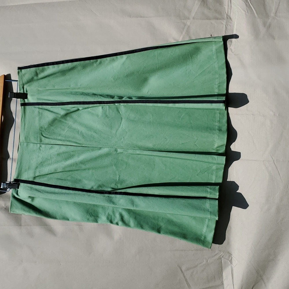 Spring Green Skirt with Black Detailing